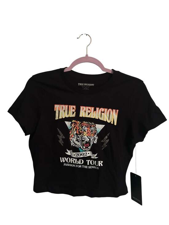 True Religion Tops - True Religion Women's Tiger Graphic Baby Tee in Jet Black